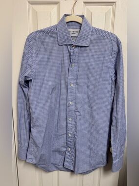 Ledbury Slim-Fit Blue Windowpane Dress Shirt